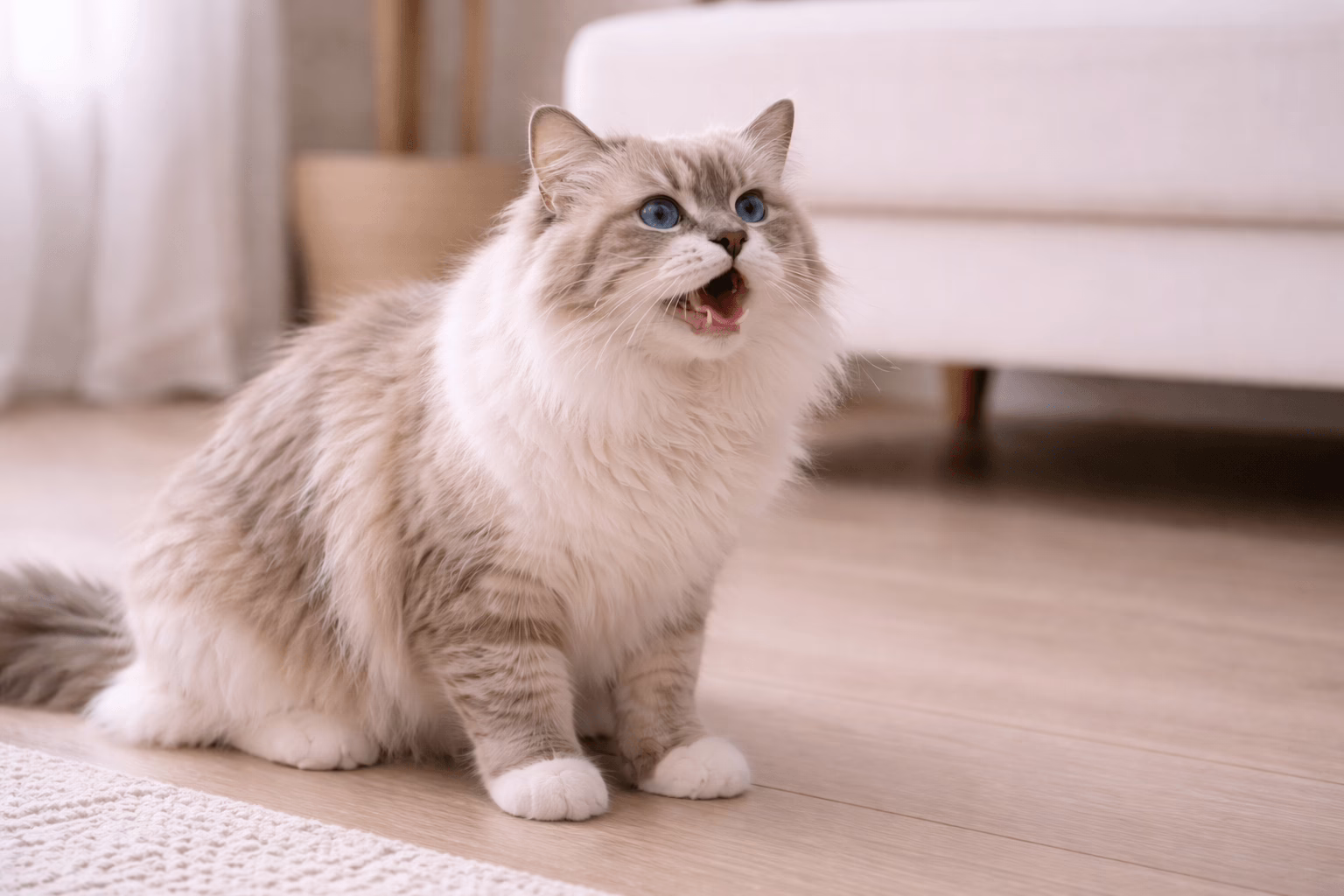cat showing open-mouth breathing emergency symptom