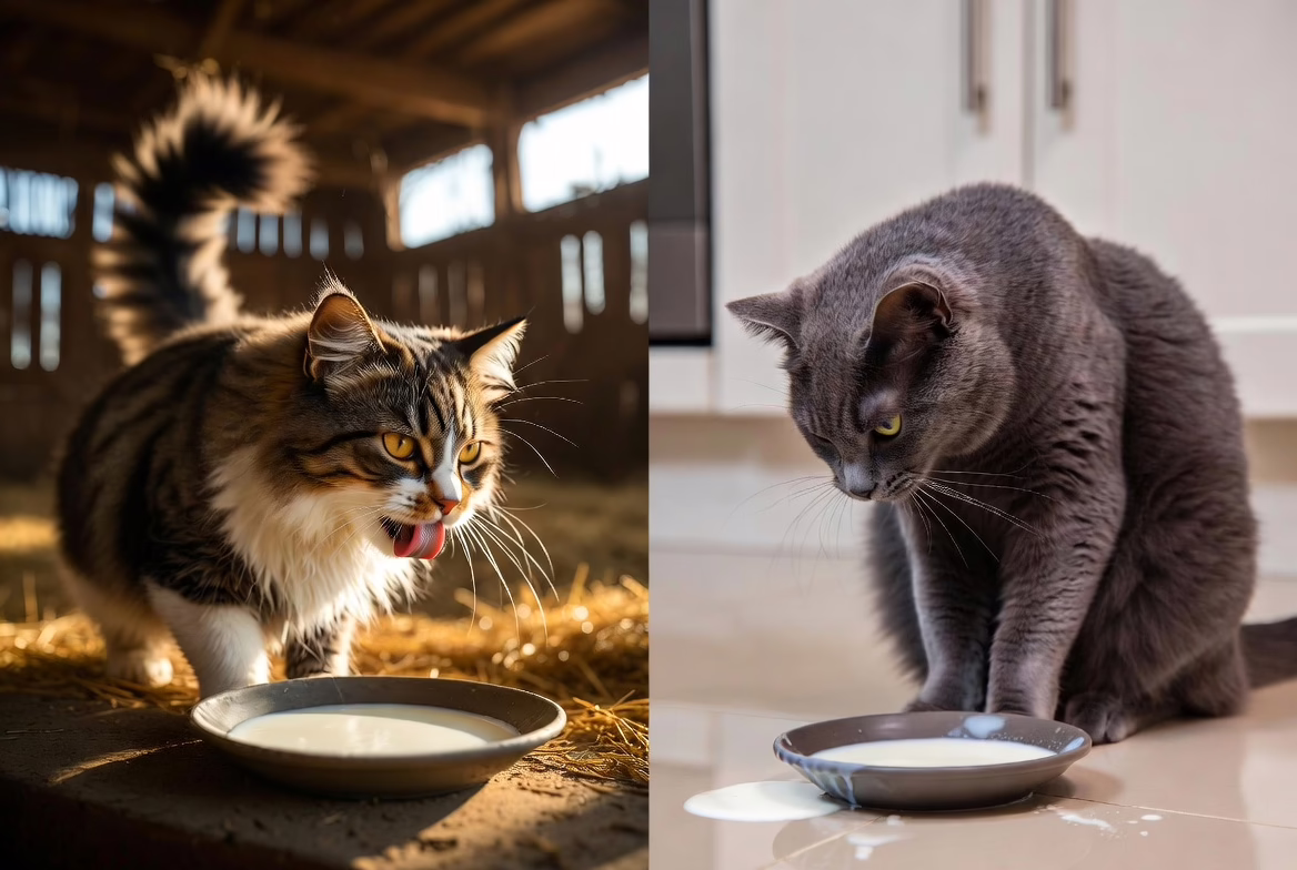 Historical vs modern view of cats and milk