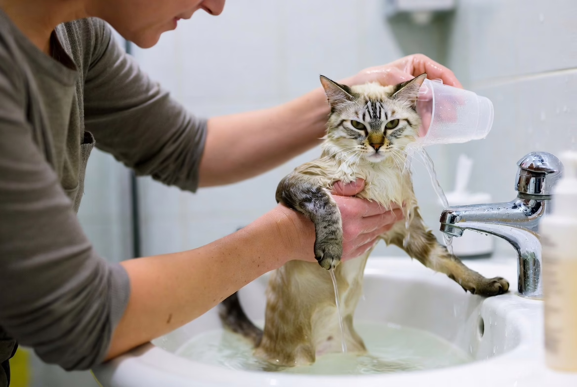 Slow handling helps cats feel more secure