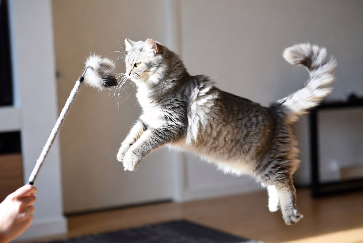 Interactive play keeps indoor cats active and engaged