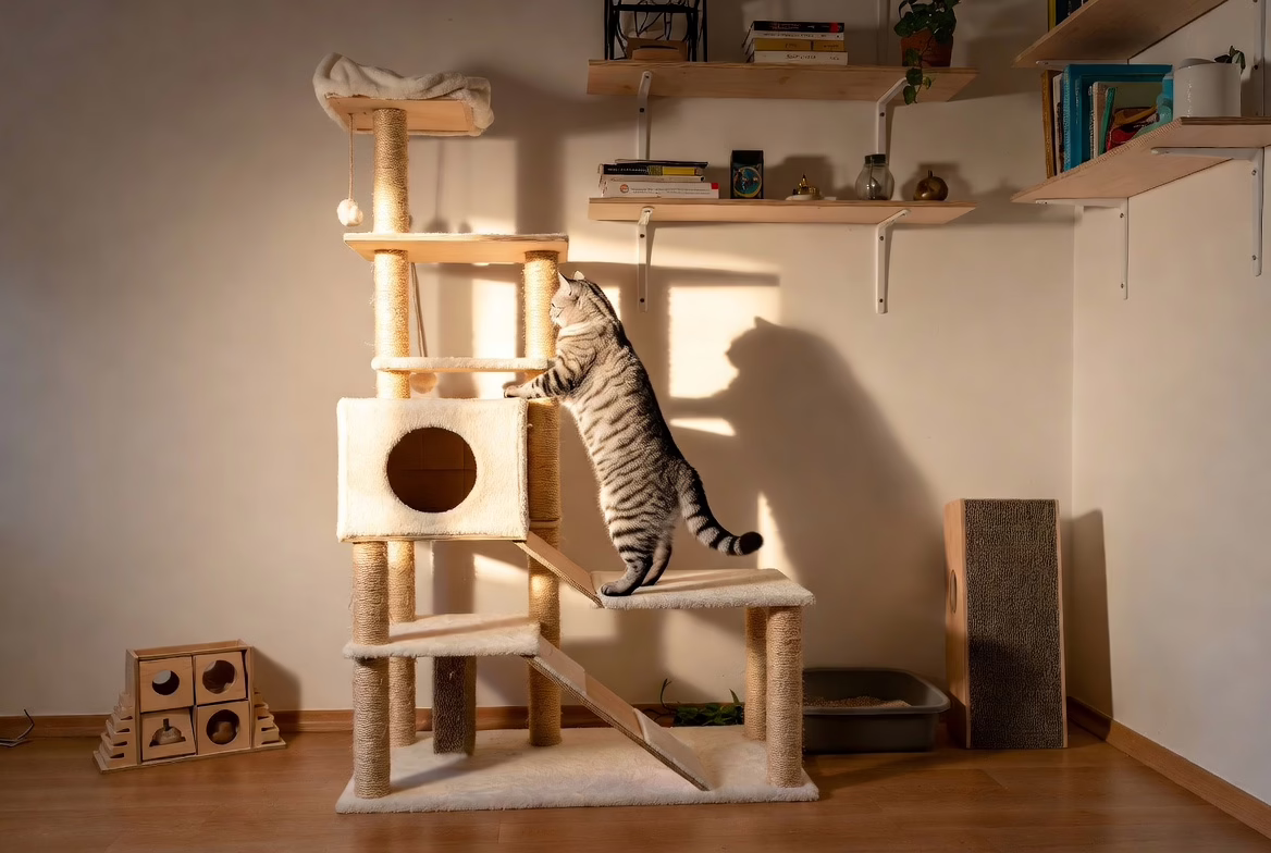 Safe enrichment reduces stress and destructive behavior