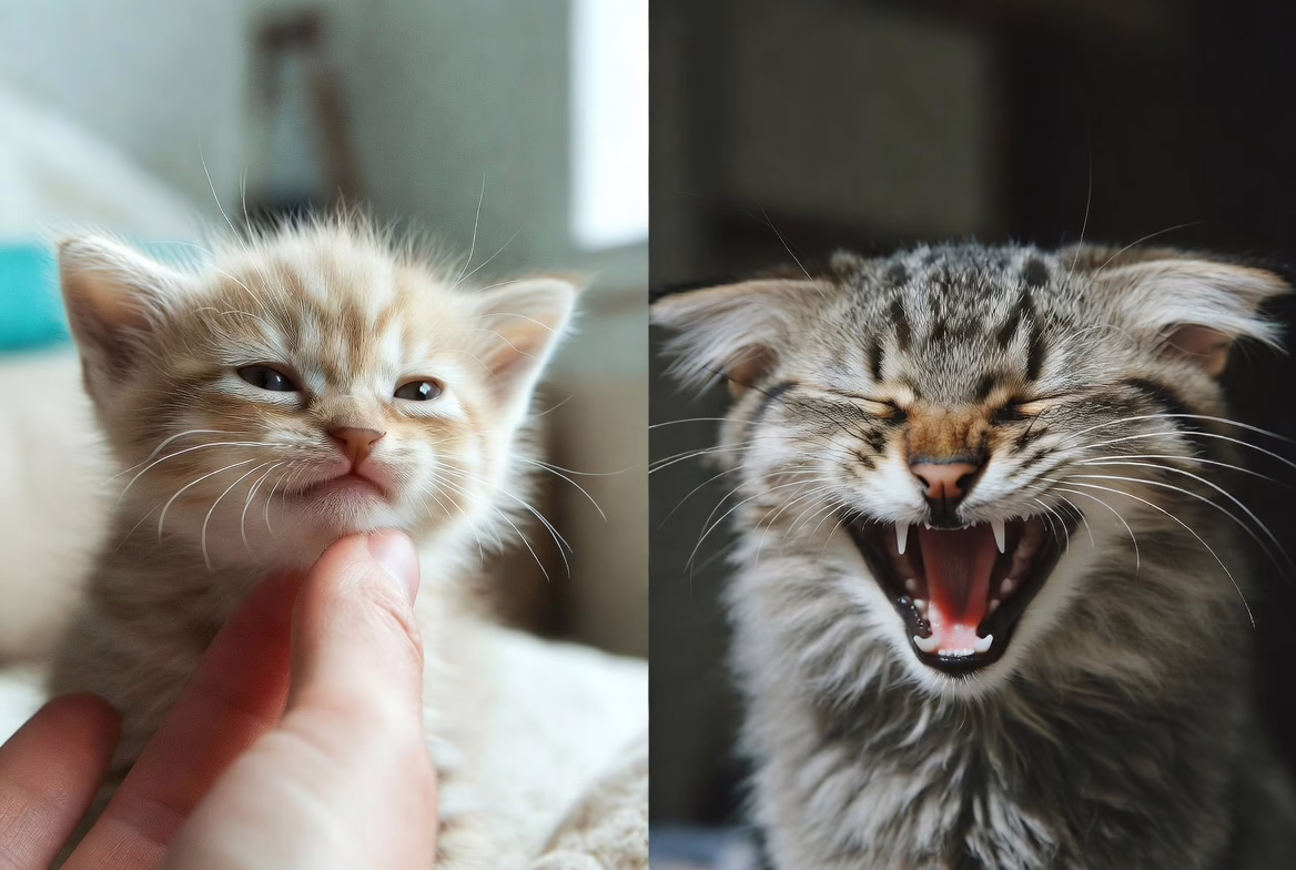 Play biting vs aggressive cat bite comparison